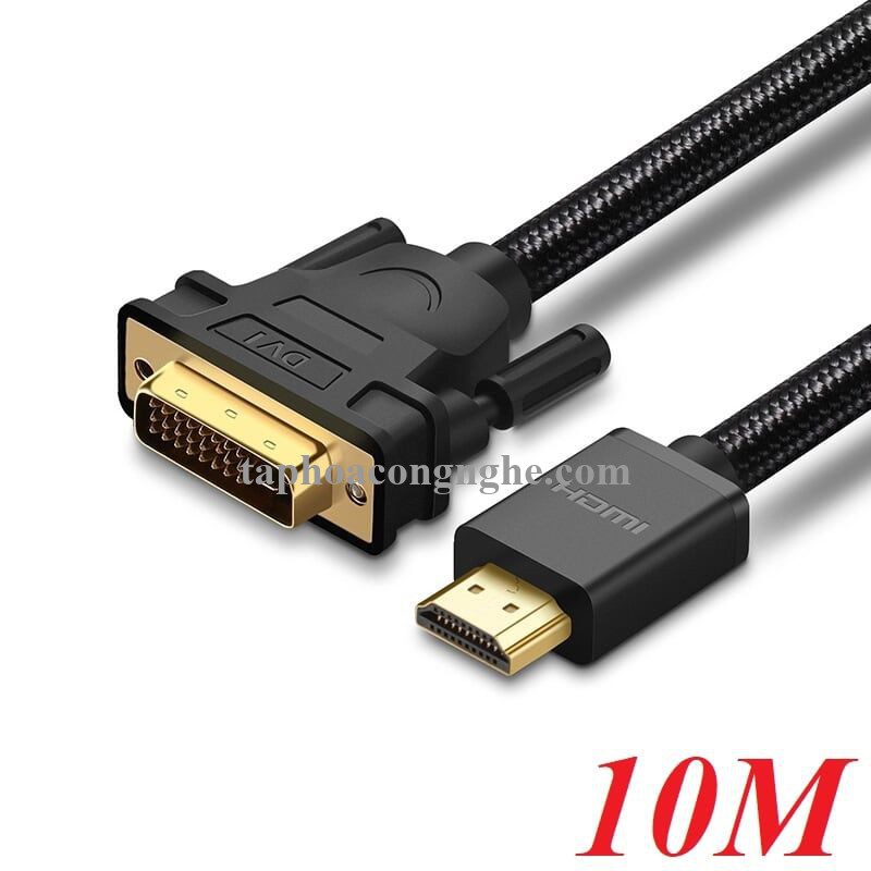 Ugreen 10138 10M màu Đen Cáp chuyển đổi HDMI sang DVI 24 + 1 thuần đồng HD106 30010138